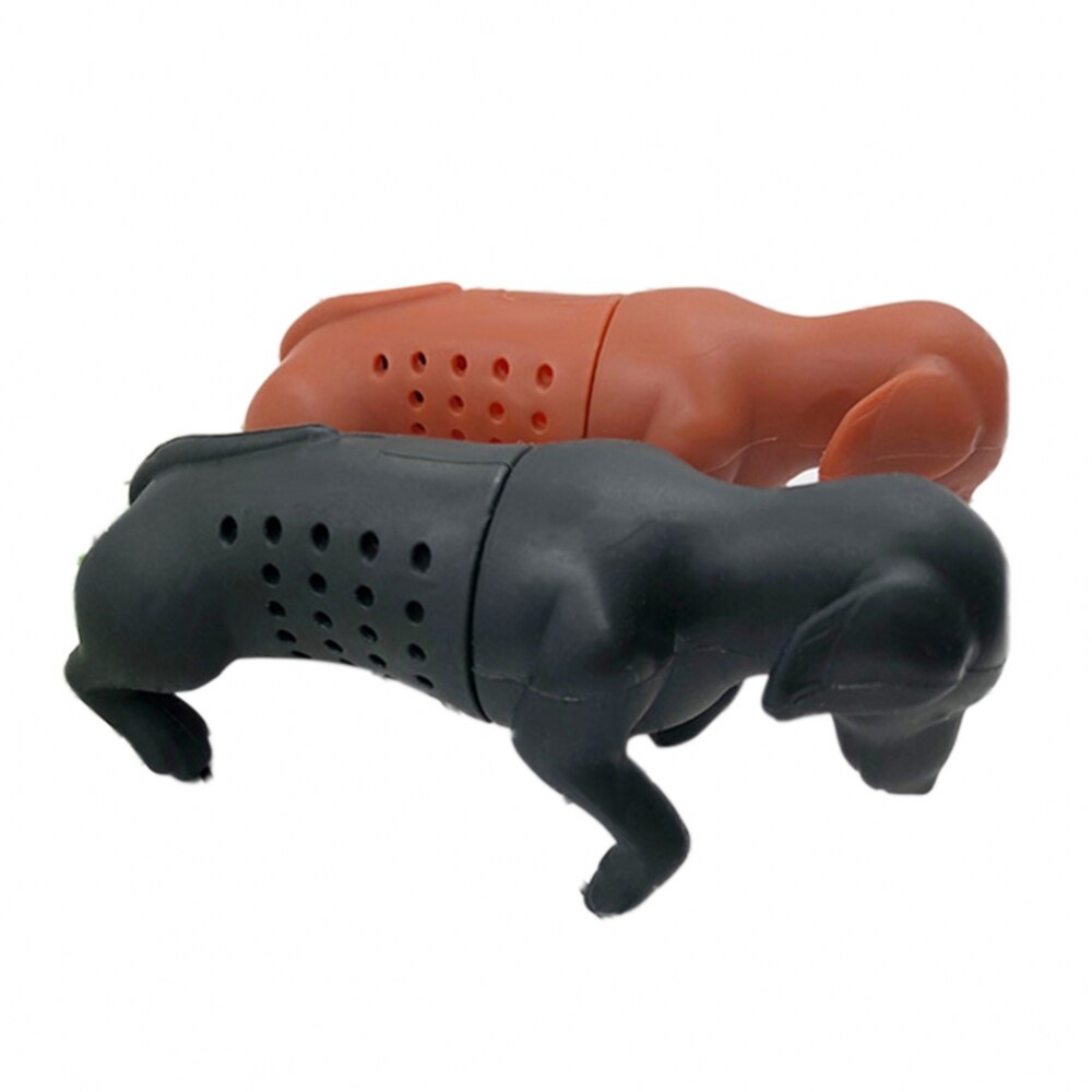 Infusor de té de perro mascota gris negro Filtro de té de alimentaria colador de té de Purrtea de goma de silicona