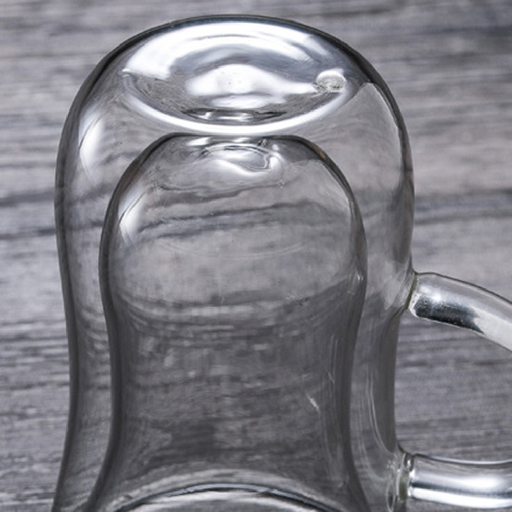 Tasse en verre avec poignée de 80ml | Double paroi en verre, lait thé jus de café, tasses résistantes à la chaleur, tasses en verre