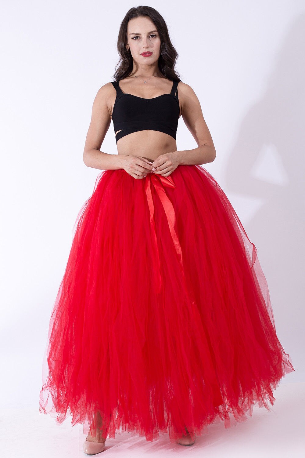 Schwarz Hoopless Lange Petticoat Hochzeit Krinoline Ballkleid Unterrock Schichten Tüll Rock Frau Erwachsene Tutu Braut Zubehör