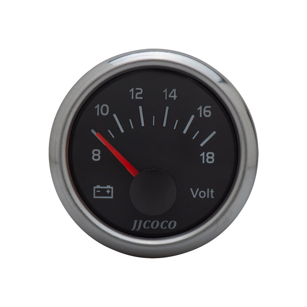 JJCOCO – jauge de pression d'huile de voiture 2 "52mm, , bar psi, température de l'eau, ℃ ℉, pression d'huile, jauge de carburant, voltmètre 12v 24v, tachymètre: Voltmeter 12v