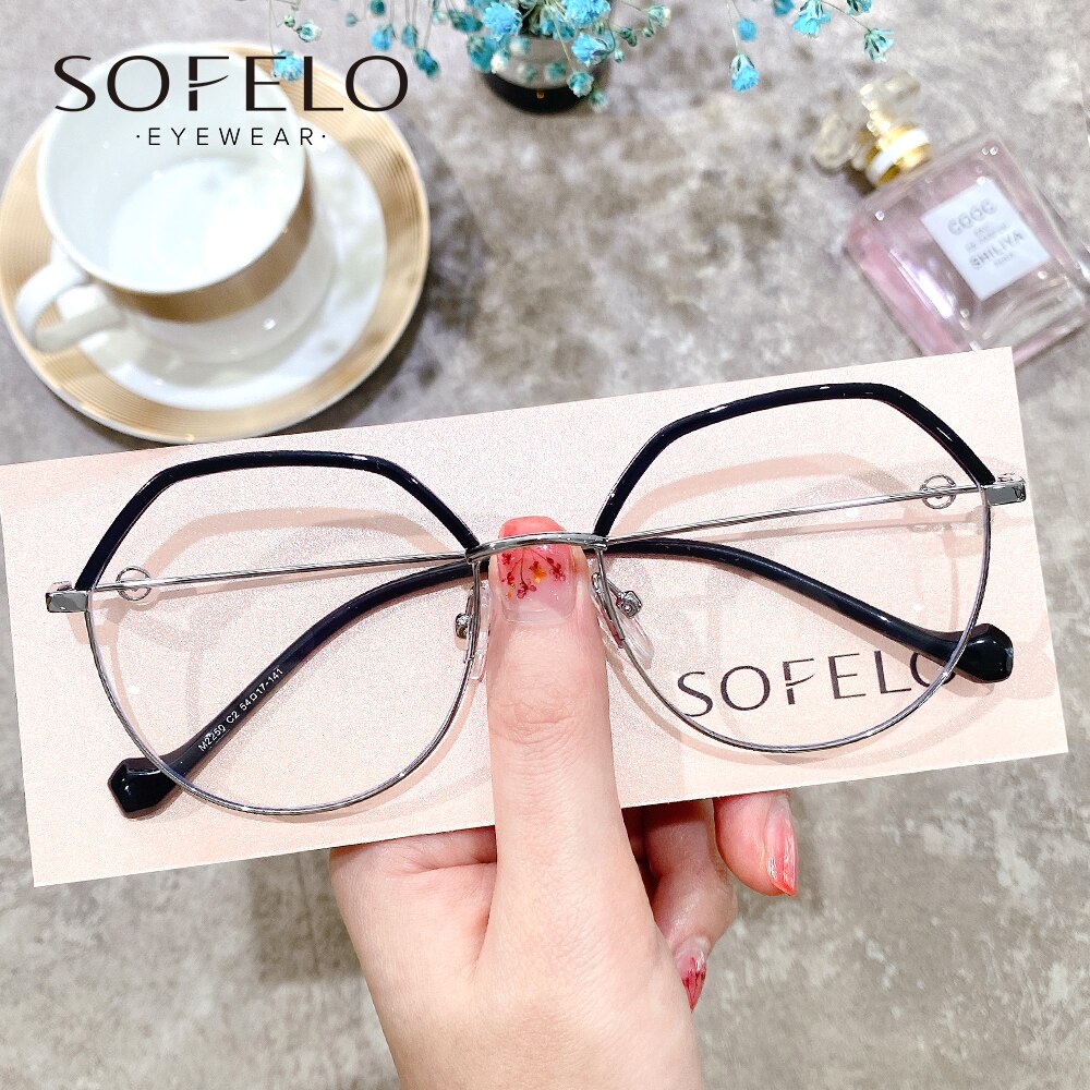 Montura de gafas óptica Retro de leopardo para mujer, montura de gafas graduadas para miopía, anteojos Vintage antiluz azul UV: Black Silver