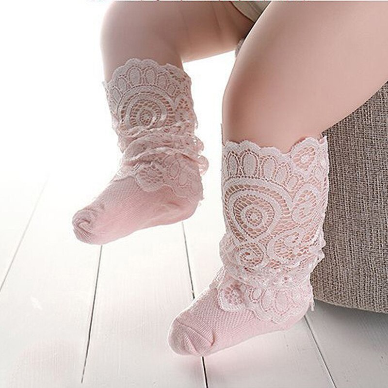 Kanten kniekousen voor meisjes, prinsessenstijl, lange sokken voor peuters, zomersokken voor meisjes, babyjurken, kledingaccessoires