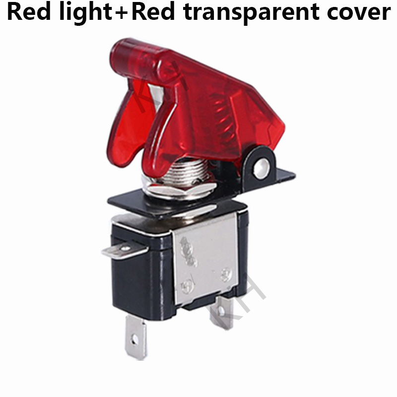 Auto Car Boat Truck Illuminated Led Toggle Switch With Safety Aircraft Flip Up Cover Guard 12V20A transparent: Beige