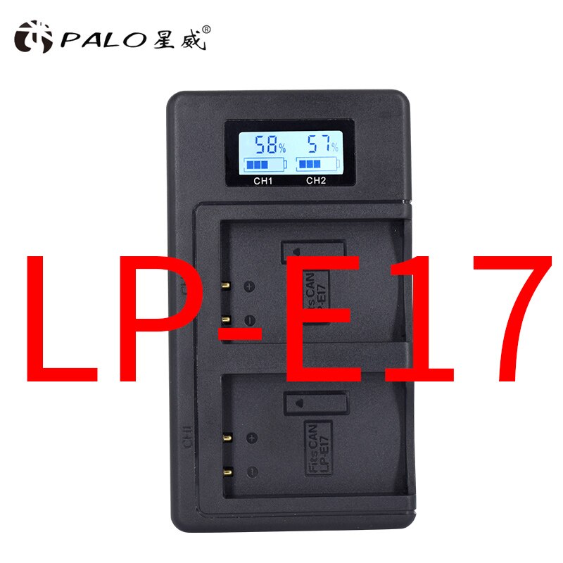 Palo carregador digital LP-E6 LP-E8 LP-E17 NP-FW50 EN-EL15 el15 display lcd vem com usb câmera bateria dupla slot carregador: LP-E17