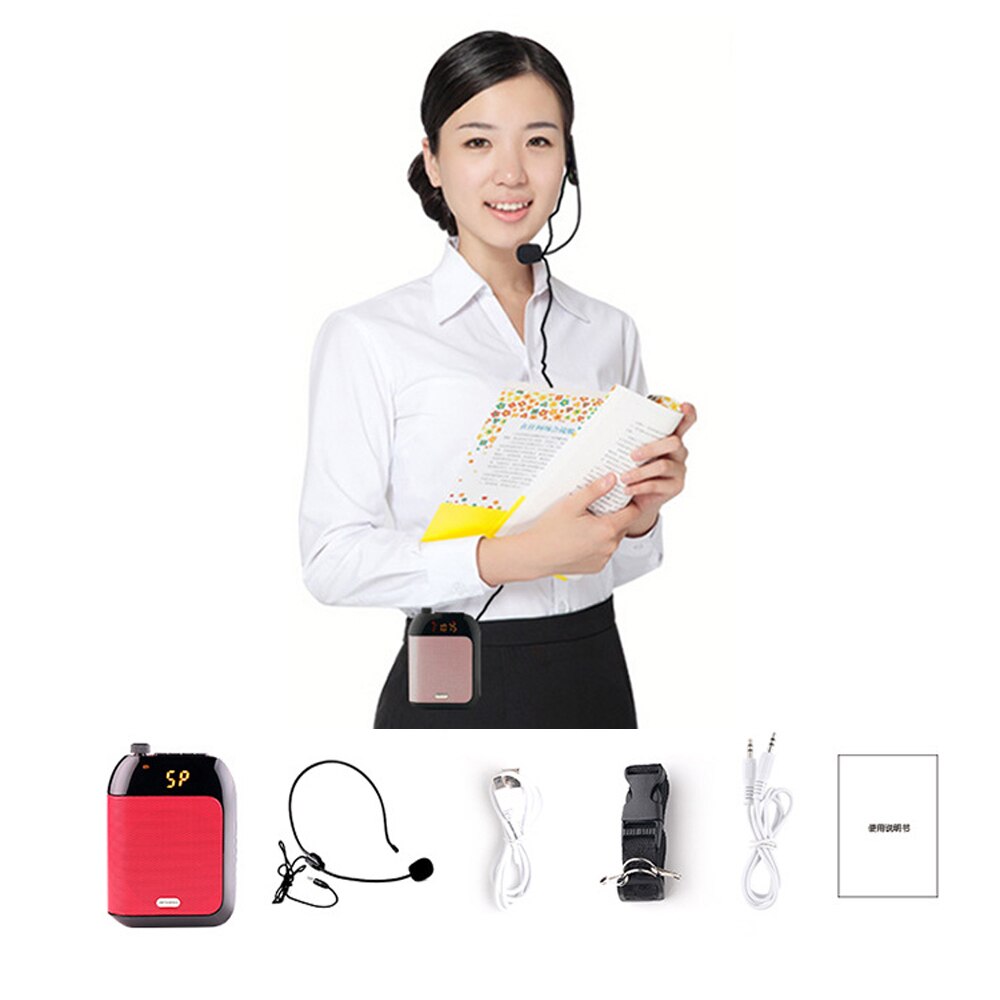 Stimme Verstärker 15W verdrahtet Mikrofon Für Lehrer Schule Hochschule Tour führen Tragbare FM Radio Megaphon Amplificador De Voz