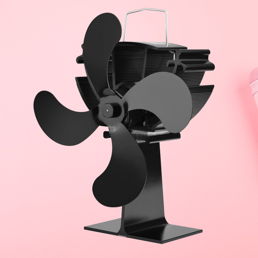 Stove Fan Heat Powered Fan Warm Air Stove Fan Metal Fireplace Fan: Default Title