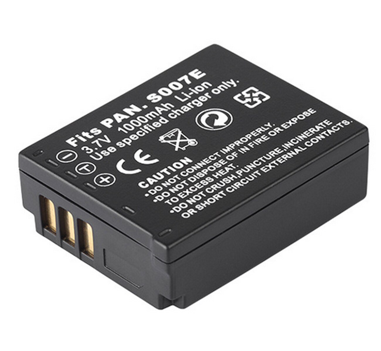 Paquete de baterías recargables de iones de litio para Panasonic CGA-S007, CGA-S007A, CGA-S007E, CGA-S007A/1B, CGR-S007, DMW-BCD10: 1 PCS Battery
