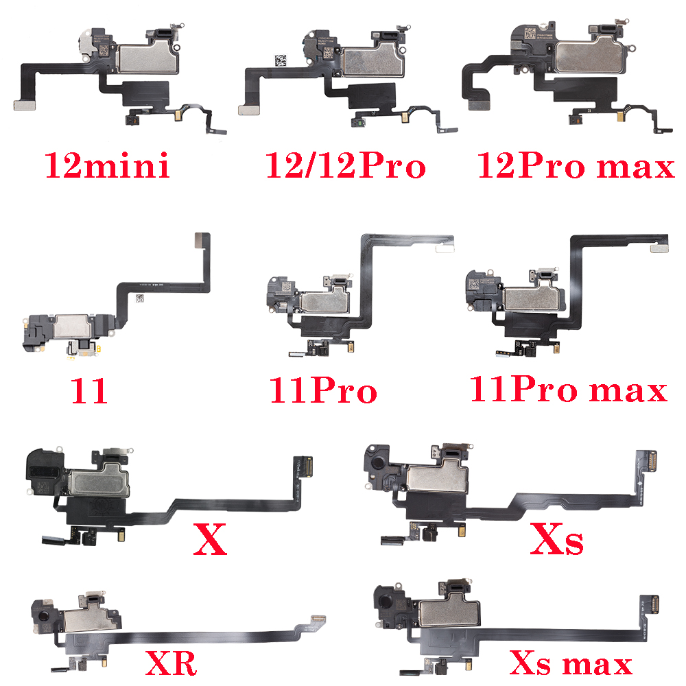 1 szt. słuchawka z czujnikiem światła zbliżeniowego Flex Cable do iPhone X XR XS MAX 11 12 Pro max Mini głośnik douszny Części zamienne