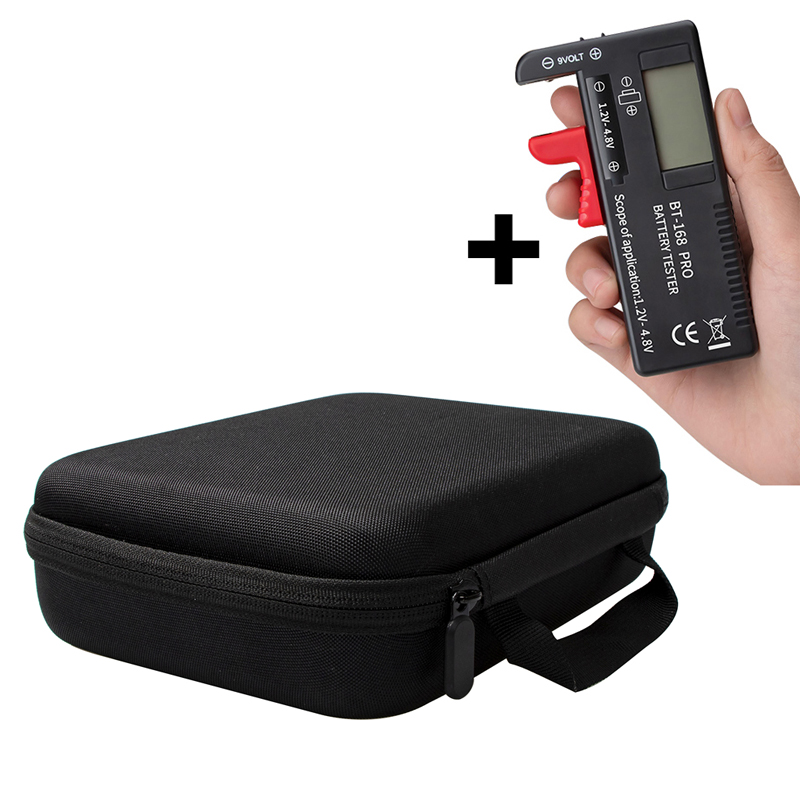 18650 Battery Tester + Portable Storage Protective Case Box For aaa/aa/18650/9V Battery Organizer Container Cover For Battery: WHITE
