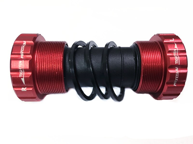 MOTSUV Tretlager 68/73mm Fahrrad Achse MTB Road Radfahren Tretlager Wasserdicht CNC Aluminium Legierung BB Kurbel set Achse Teile: Red 1pcs