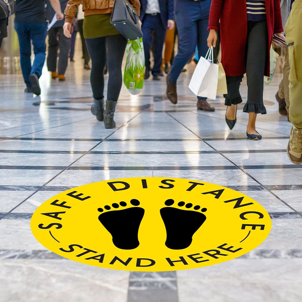 Ground Sign Tile Stickers Safe Distance Keep 6ft In Between Distance Marker Floor Sticker Distance Marker Tegel Stickers