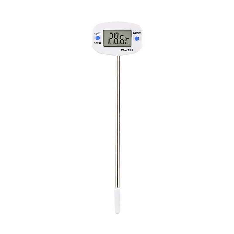 Termómetro de comida, medidor de temperatura de carne con sonda para asar, ahumar barbacoa, cocina, termómetro de alimentos, 1 Uds.: White
