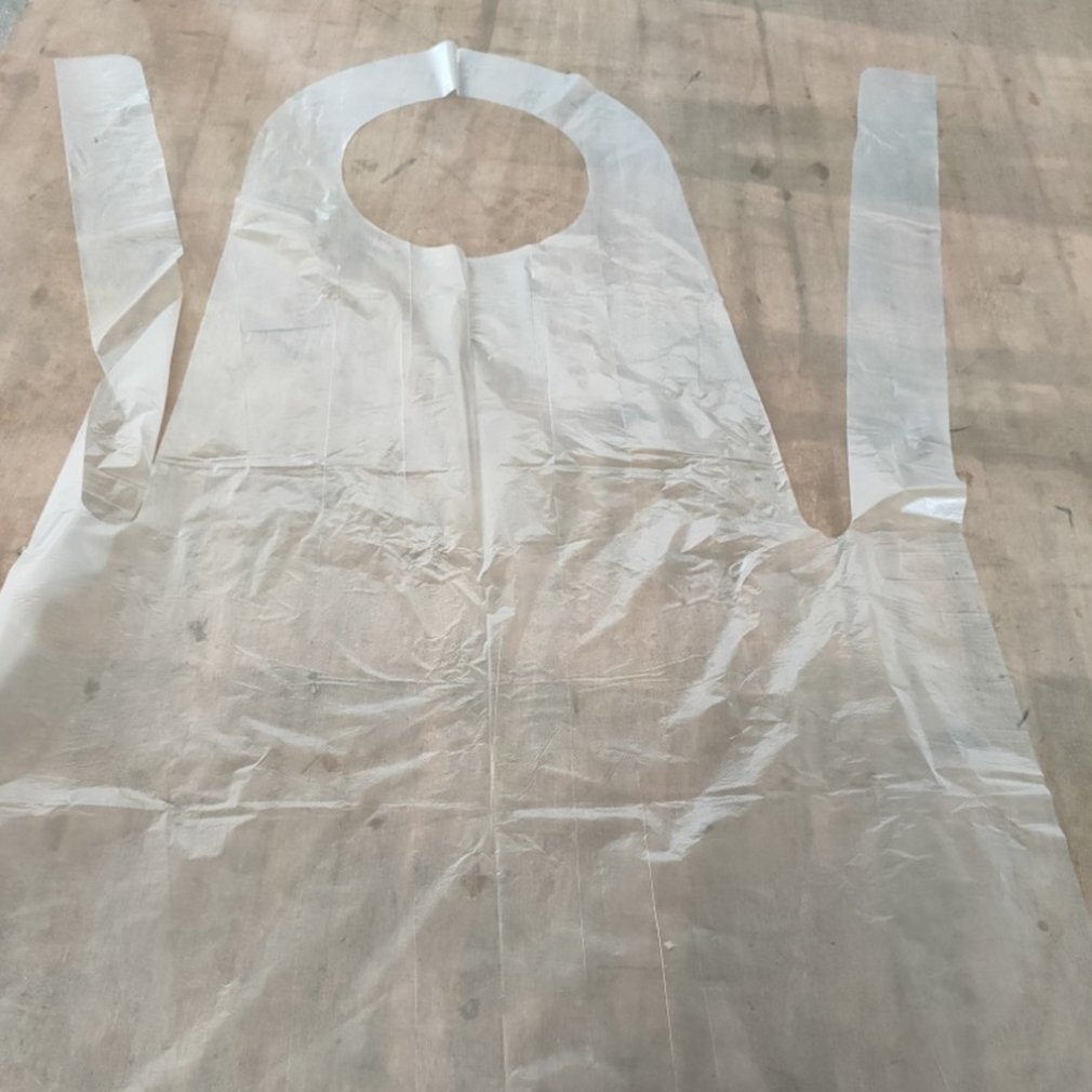 Engångsförkläden plast transparent sanitetsstädförkläde för kvinnor män kök matlagning hushåll daglig användning