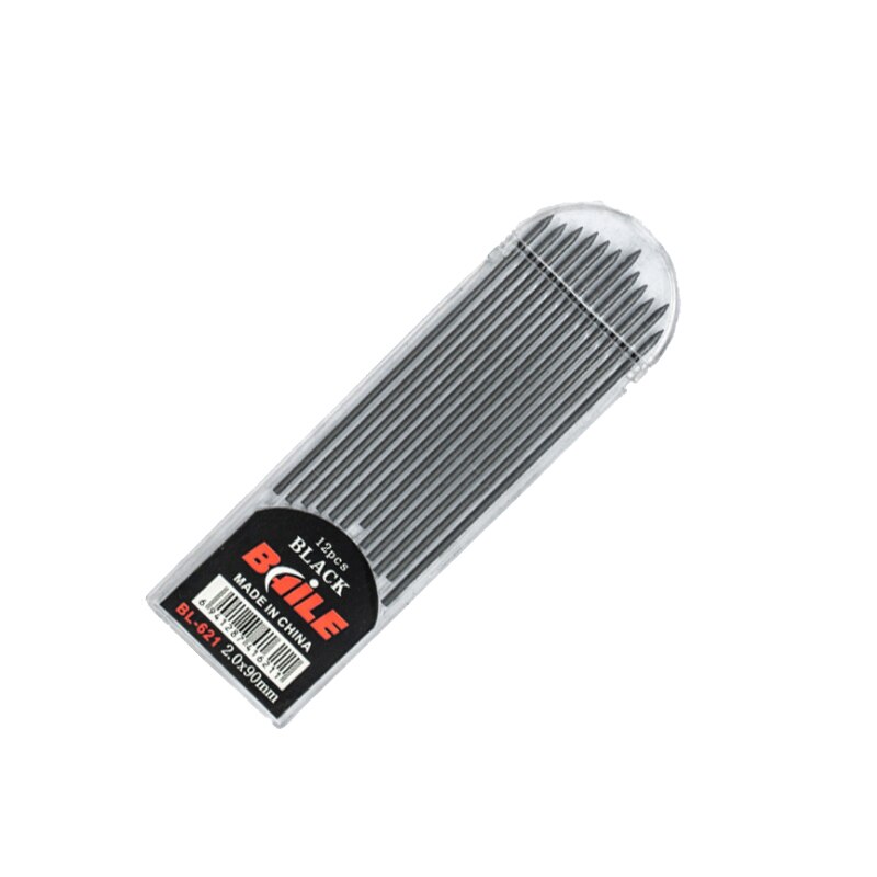 Lápiz mecánico de punta de escritura de 2,0mm, lápiz de plomo reemplazable para estudiantes, escuela y oficina: Black refill