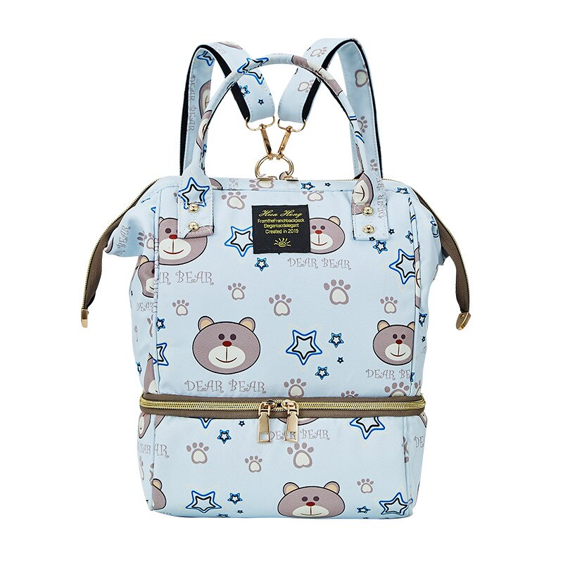 Luiertas mummie zwangerschapstas voor babyspullen kleine beer waterdichte kinderwagen organizer baby luier verschonen rugzak voor mama: Schattige beer -ti557a