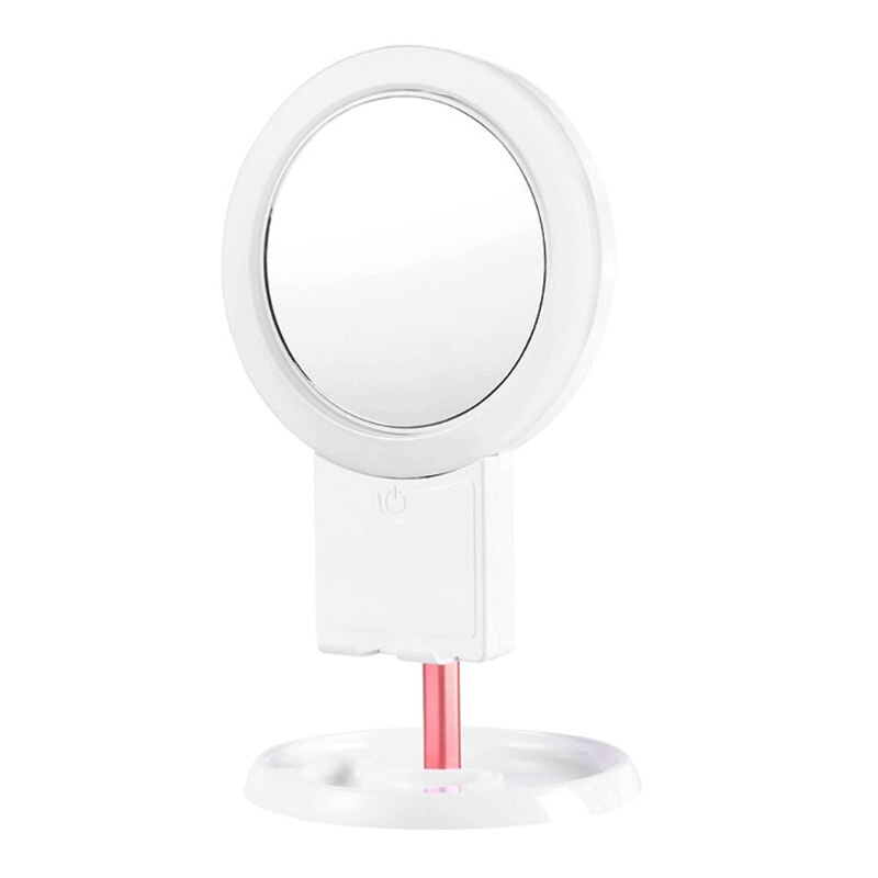 Led Light Makeup Mirror Storage LED Face Mirror Adjustable Touch Dimmer USB Led Vanity Mirror Table Desk Cosmetic Mirror