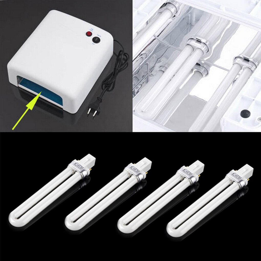 Tubo de lámpara UV de 9W, Bombilla de tubo de luz de repuesto para esmalte de Gel UV, lámpara de curado, luz secadora para arte de uñas DIY, , 4 Uds.