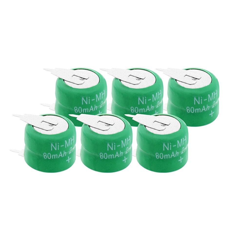 1/2/4/6/8/10Pcs 2,4 V 80H 80mAh Ni-Mh Nimh taste Batterie Pack Münze Zelle Ersatz Batterien Wiederaufladbare 80H Münze Batterien