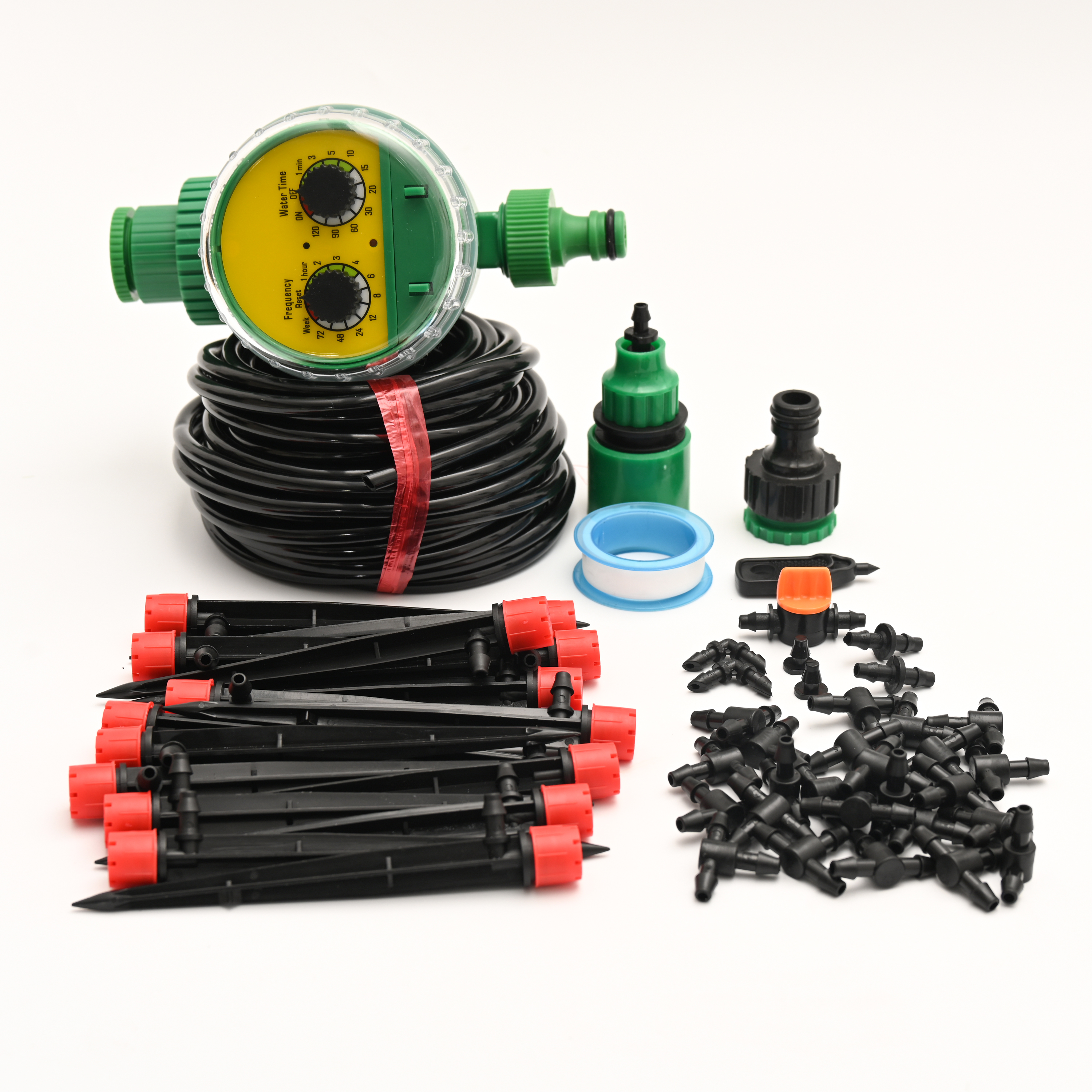 15M 4/7Mm Hose Drip Irrigation System With Timer Watering Set Adjustable Micro Drippers For Irrigation Plant Watering System