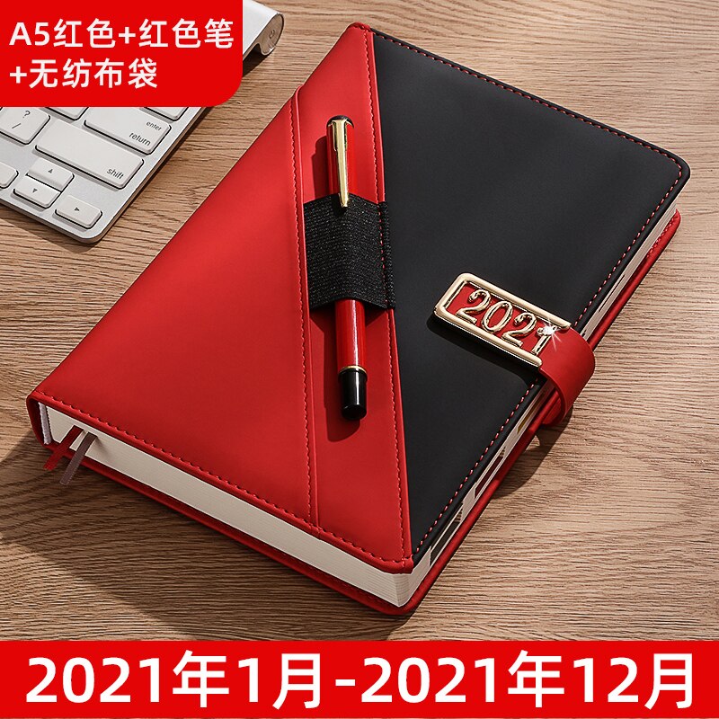 Agenda Schedule Organizer Diary Planner Notebook And Journals Daily Business Office Weekly Monthly A5 Notepad Stationery: A5 - red