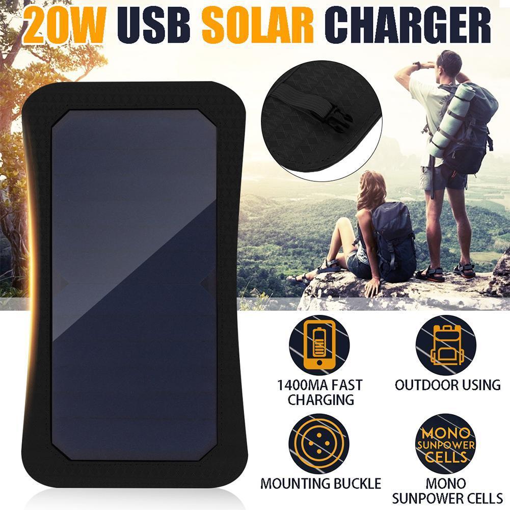 20W 5V Usb Solar Panel Charger Outdoor Draagbare Solar Soalr Cellen Laders Lichter Snelle Sigaret Voor Batterij Oplader s2Y0