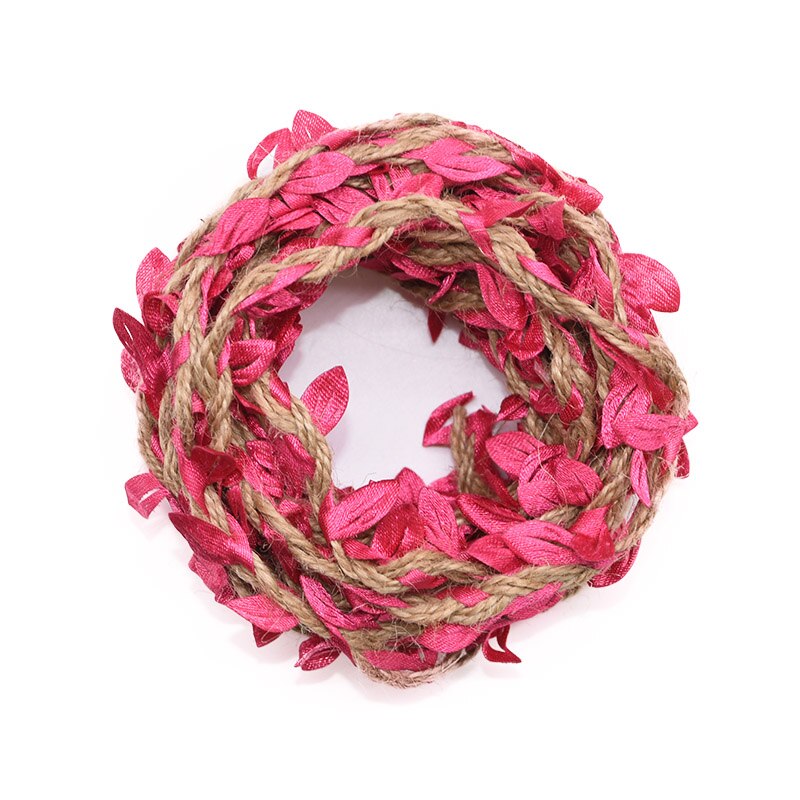 5M Simulation Green Leaves Weaving Jute Rope Ribbon for Restic Wedding Birthday Decoration Flower Bouquet Packaging Rattan: B10