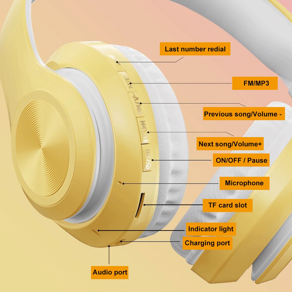 P68 Bluetooth 5.0 pliable Rechargeable casque sans fil HiFi son casque