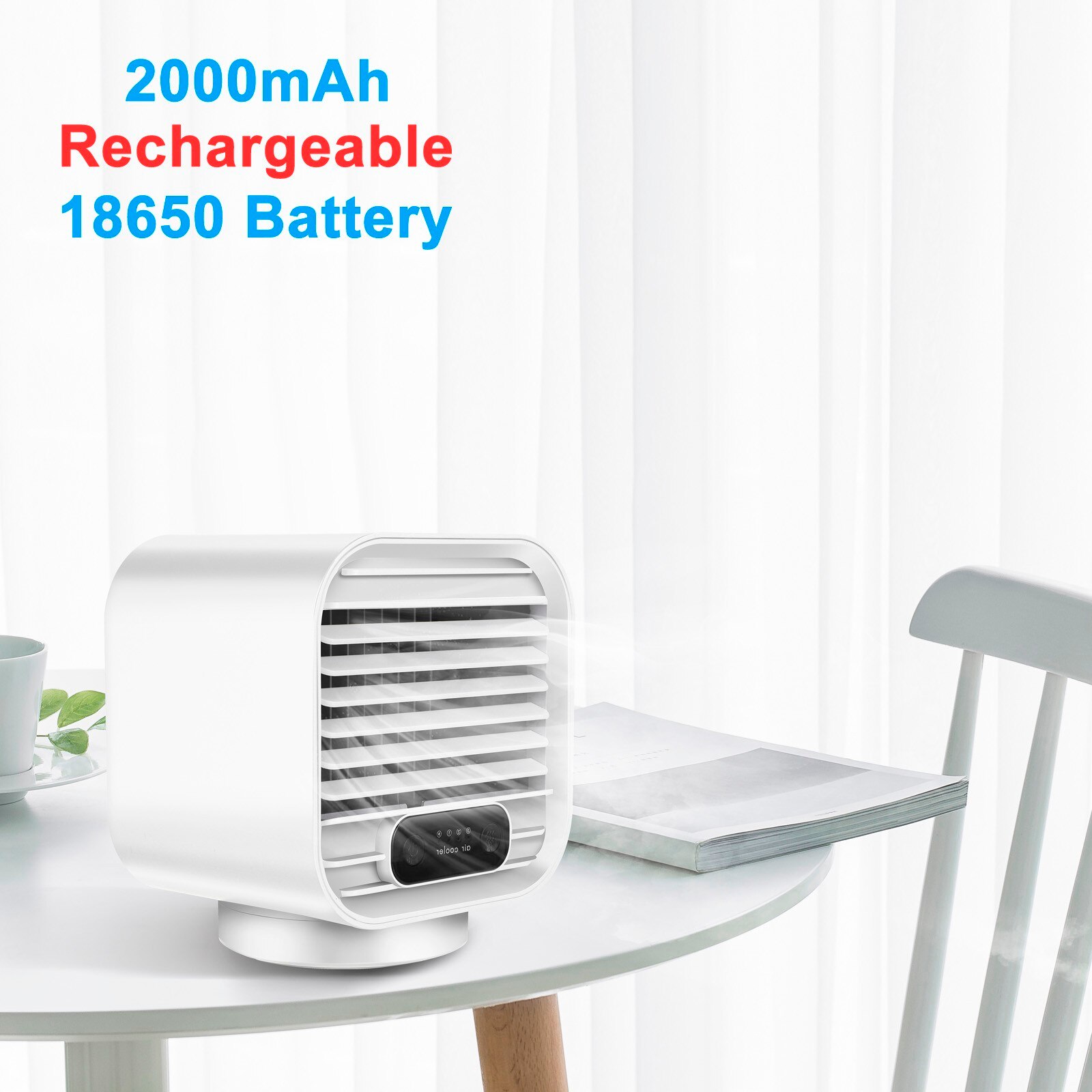 Draagbare Airconditioner Ventilator Oplaadbare Verdampingskoeling Fan 3 Speed Desktop Luchtbevochtiger Verneveling Air Cooler Voor Home Office