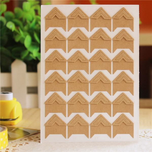 24 pcs (1 sheets) DIY Photo Album Scrapbook Corner Sticker Photo Albums kraft Paper Stickers for Photo Albums Frame Decoration: Yellow