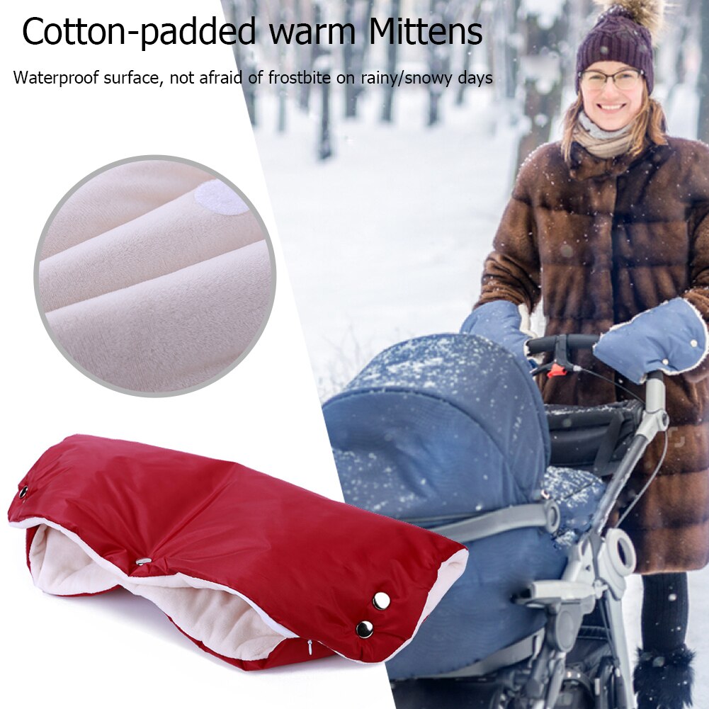 Stroller accessories Winter Warme Stroller Gloves Newborn Baby Push Chair Windproof Gloves Waterproof Fleece Pram Accessories