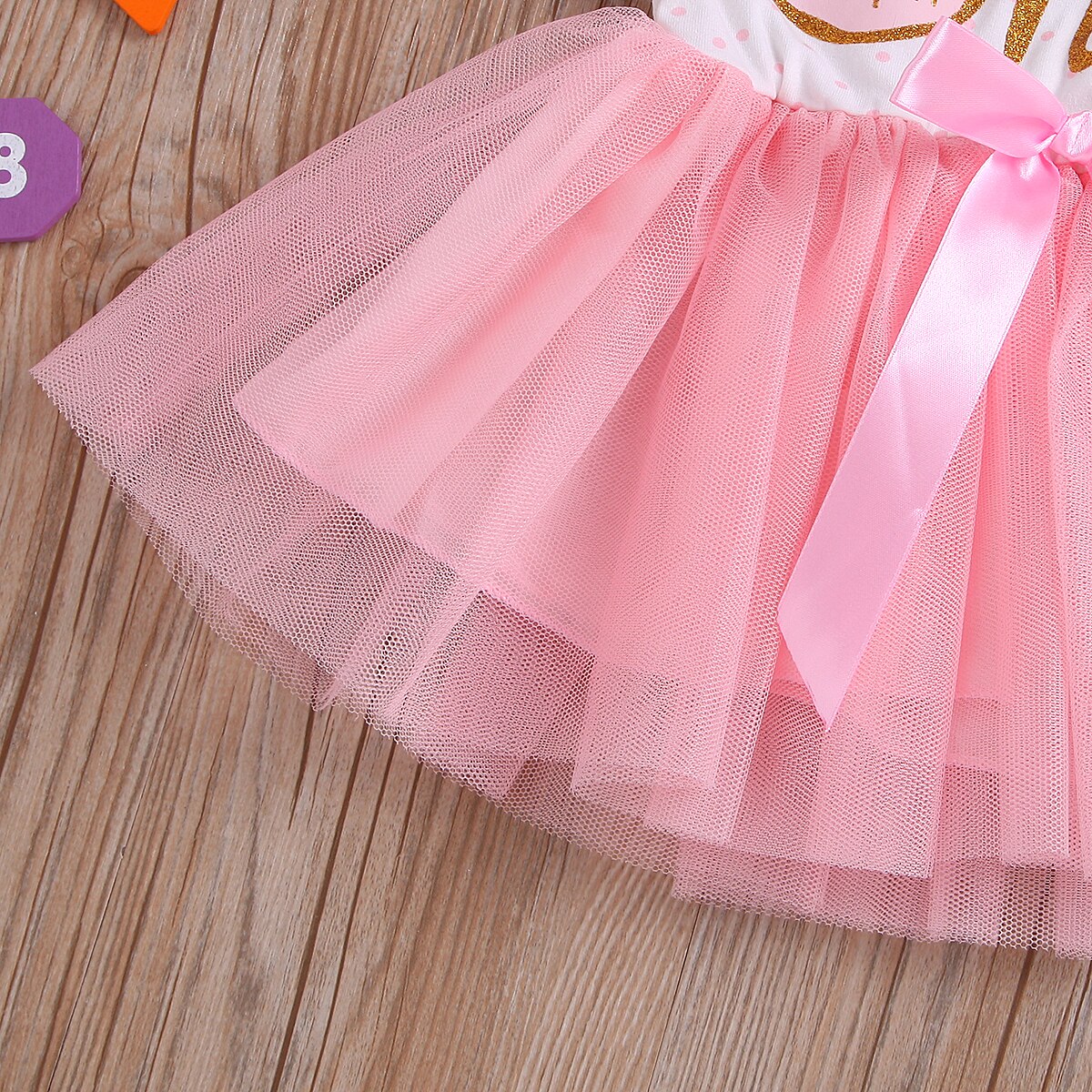 Een Baby Meisjes Donut Verjaardag Jurk Rompertjes Tutu Jurken Hoofdband Outfit Kleding Set 0-3T Mouwloze en Lange mouw