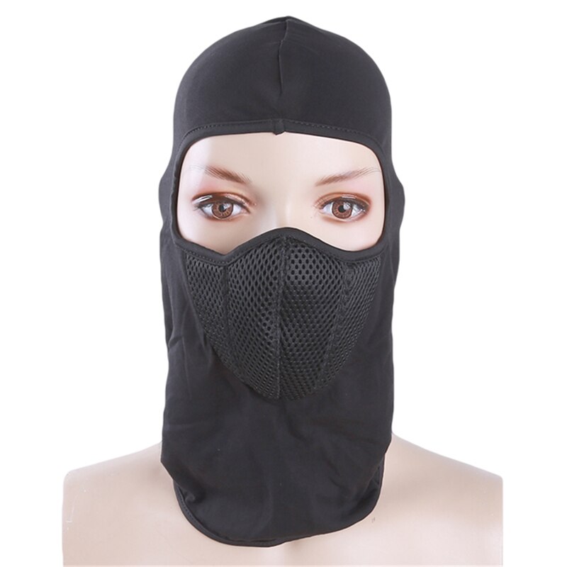 Masque facial de moto pour hommes, casque de moto d&#39;extérieur, cagoule de sport, masque de cou, coupe-vent, anti-poussière, masques chauds: black