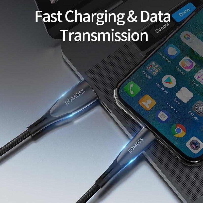Romoss 5a usb tipo c cabo para huawei p40 pro companheiro 30 p30 pro supercharge 40w scp carregamento rápido USB-C carregador cabo de fio