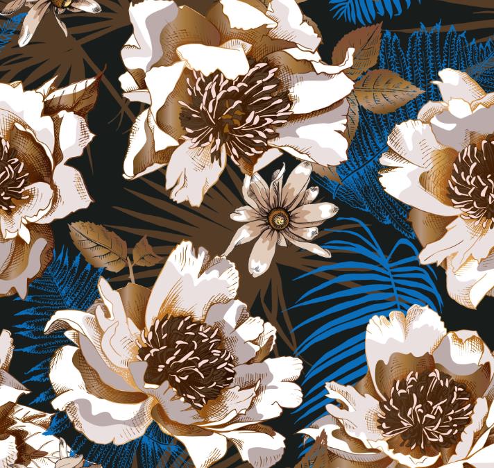 Flower Stretchy Chiffon Polyester Chiffon Dress Fabric Dress Fabric Printed Chiffon 1 Yard