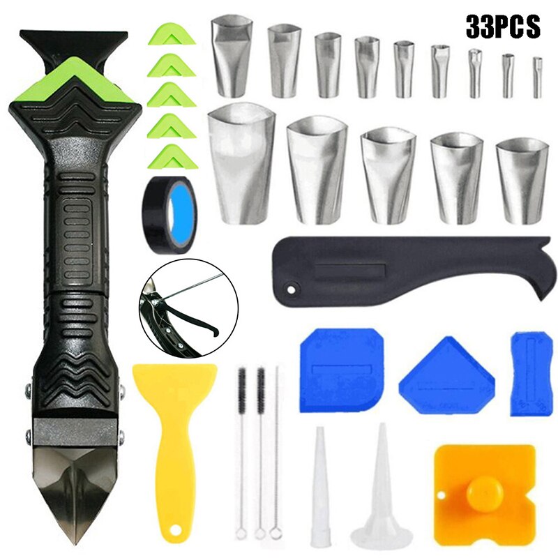 31Pcs 5 In 1 Silicone Caulking Finishing Tool Kit Applicator Finisher Kit Reusable Nozzle Scraper Great Tool Silicone Caulk Set