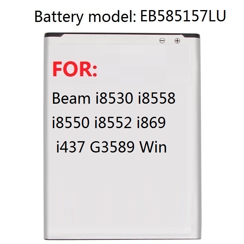 Ersatz Batterie EB585157LU Für Samsung GALAXY Beam i8530 i8558 i8550 i8552 i869 i437 G3589 Win 2000mAh