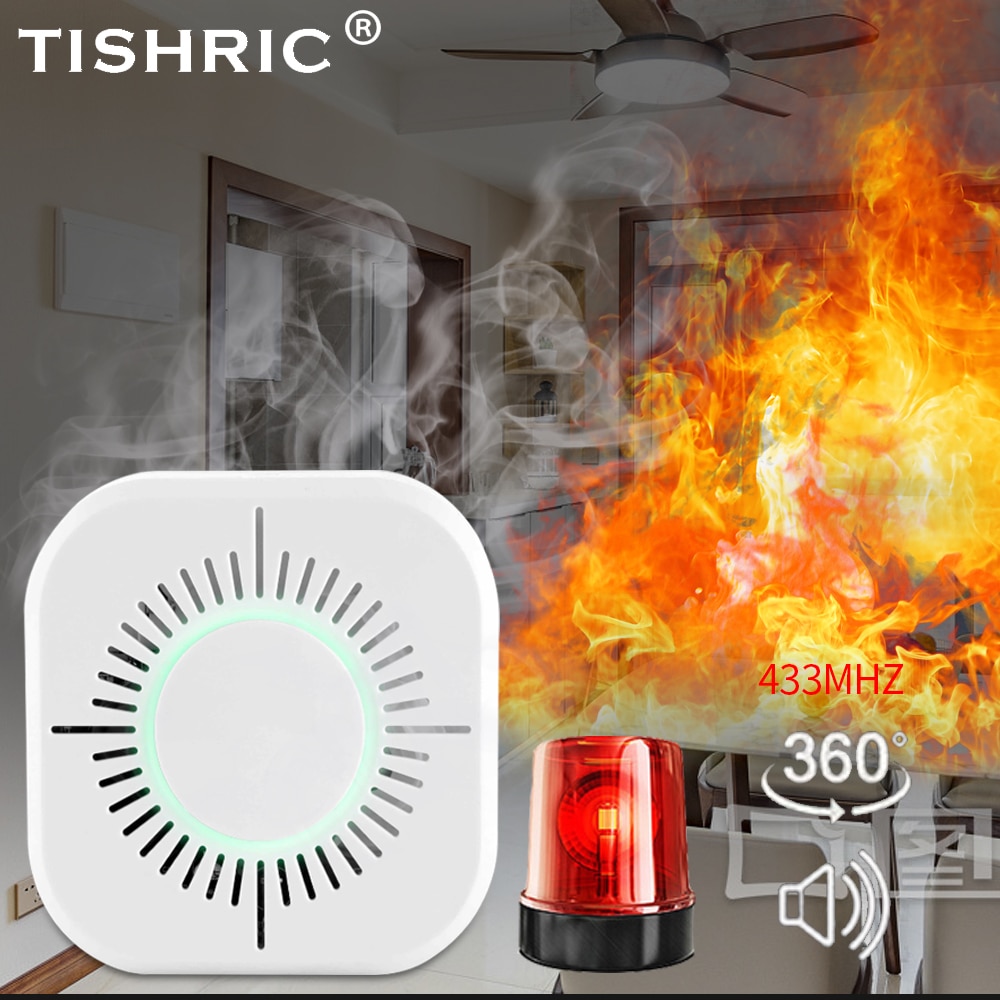 TISHRIC 433Mhz Wireless Smoke Detector Fire Alarm ... – Grandado
