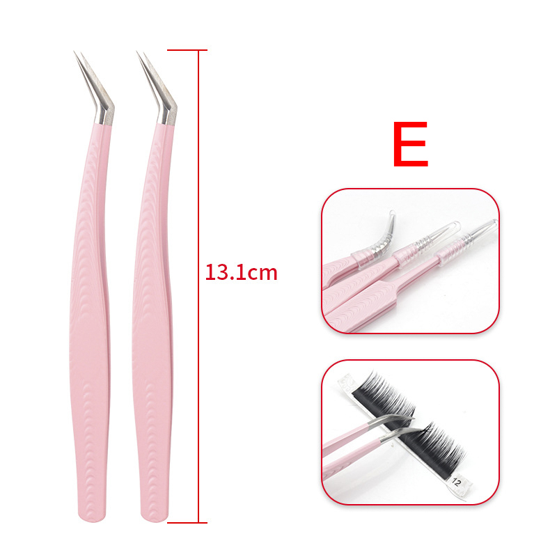 Rvs Lash Pincet Roze Pincet Professionele Wimper Extensions Benodigdheden Make Gereedschap Volume Wimper Pincet: Black