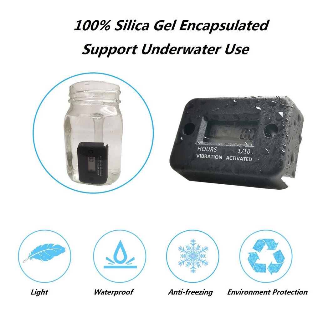 Digital Vibration Hour Meter Gauge Wireless for Vibrating Machine Motorcycle ATV Boat Marine Digital Hour Meter Car Accessories