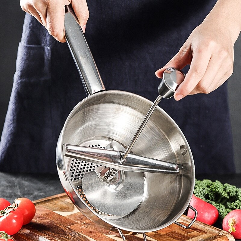 Molino giratorio de alimentos de acero inoxidable ideal para hacer puré o sopas de verduras tomates herramientas creativas de cocina para el hogar