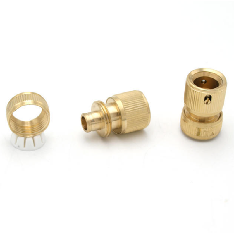 Adaptador de manguera con revestimiento de latón, conector giratorio de conexión rápida de 1/2 "acople de manguera de jardín bifurcado sistemas para riego