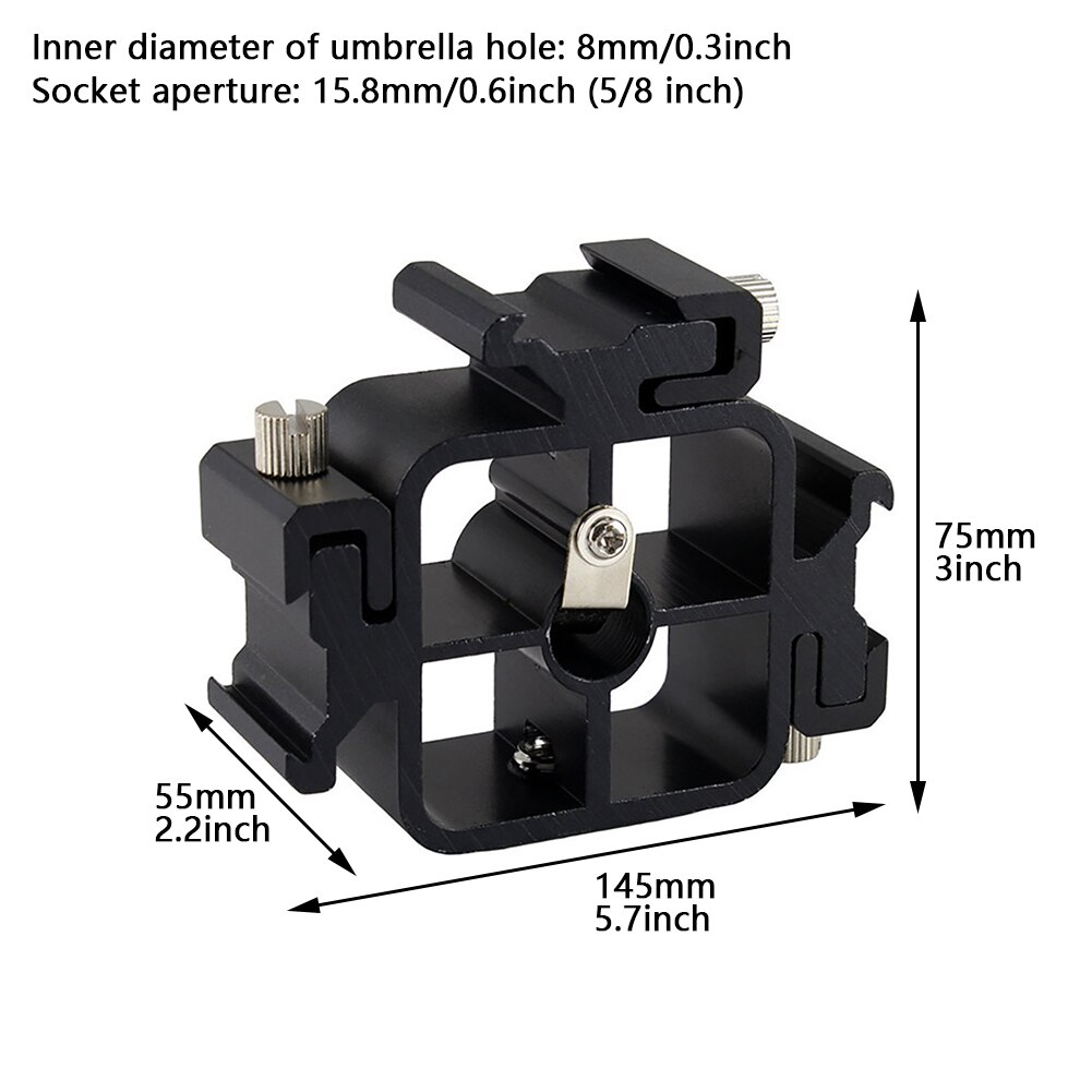 Videozubehör, beleuchtung, audiorecorder, dreifachblitzschuhhalterung aus aluminiumlegierung, tragbar, praktisch, kamerahalterung, mikrofonhalter