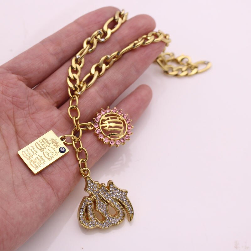 Brann qul suras allah bil bakspeil rustfritt stål bil anheng hengende bil styling tilbehør