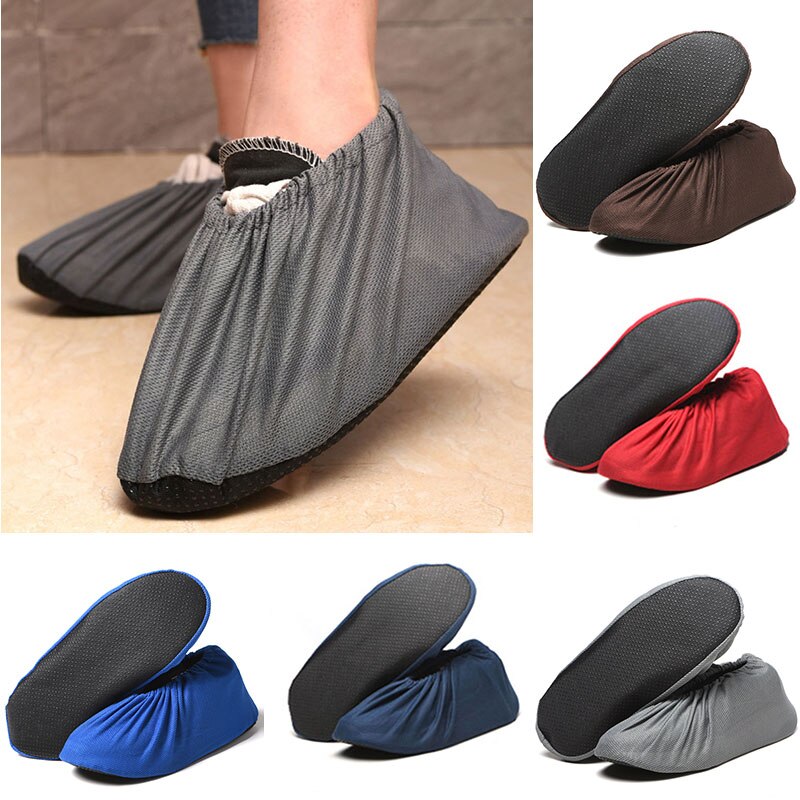 Couvre-chaussures réutilisables, antidérapants, lavables, pour le nettoyage de tapis de sol, couvre-chaussures de ménage, , 1 paire