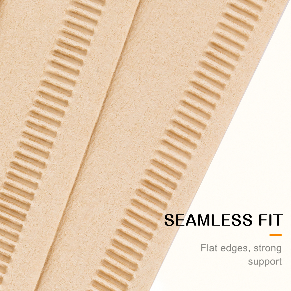 RECAFIMIL-filtro de café desechable, suministros de papel, cono Natural, filtro sin blanquear en forma de V para gotero de café V.60