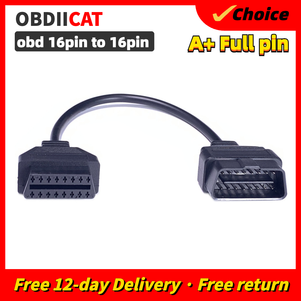 Obdiicat Obd2 Volledige Verlengkabel Adapter 16pin Naar 16pin Obdii Eobd Verlengen 16 Pins Verlengkabel Diagnostische Adapter