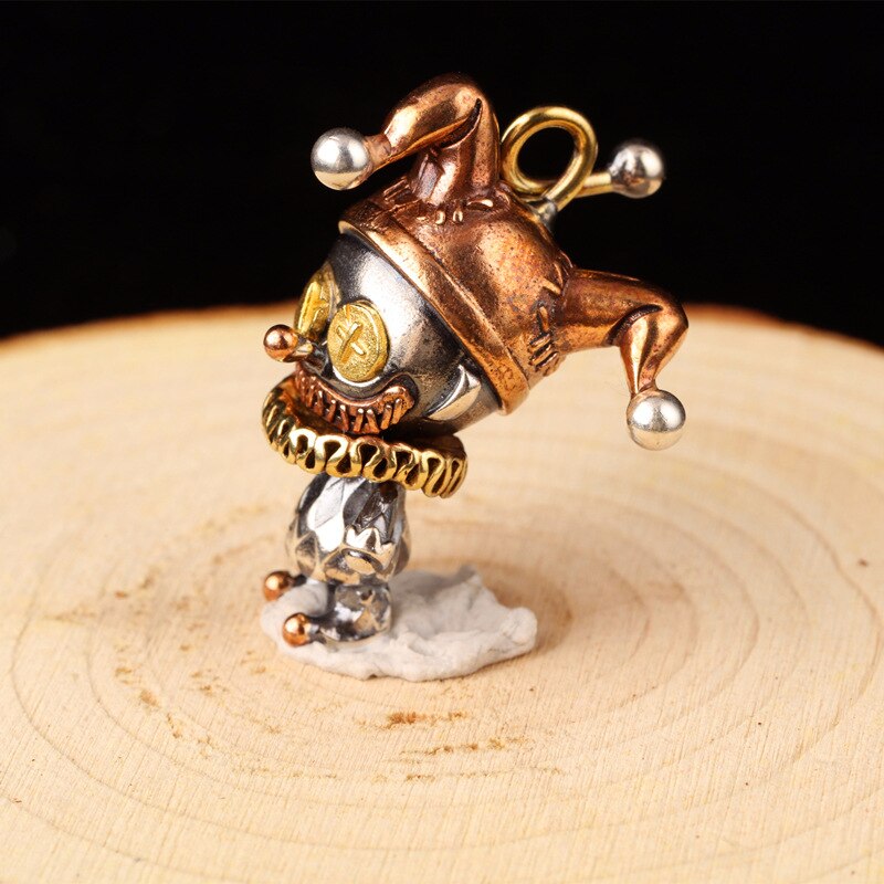 Bocai 100% s925 , lustiger clown-puppen-retro-frauenanhänger mit persönlichkeit