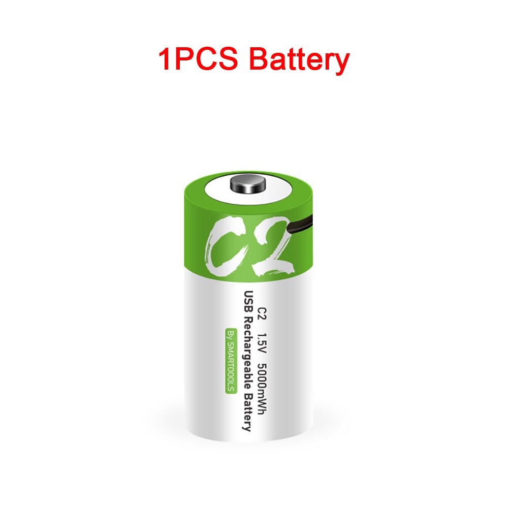 C Size 1.5V 5000mWh Rechargeable Battery Universal Micro USB Charging Batteries Charged Lipo Lithium Polymer Battery: 1 pcs C2