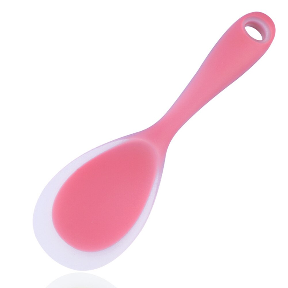 1pc Cooking Supplies Kitchen Tool Silicone Paddle Non-stick Rice Server Soft Heat Resistant Rice Spoon Spatula Sushi Rice: light red