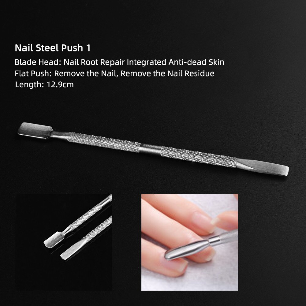 4Pcs Rvs Cuticle Pusher Vinger Dode Huid Push Nail Art Manicure Pedicure Tool Dode Huid Push Manicure Nail care Tool